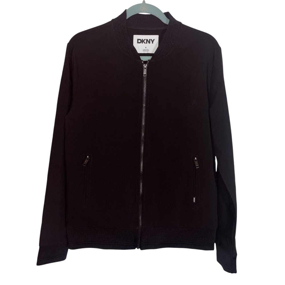 DKNY Scuba Jacket Full Zip King Black Lightweight Pockets Men’s Size Small - Picture 4 of 14